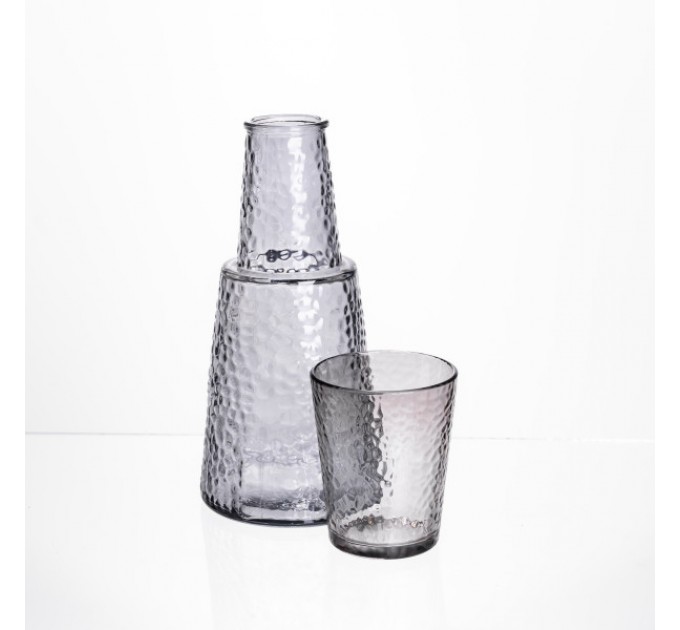 Графин зі склянкою-кришкою 800/250 мл фактурний, прозорий