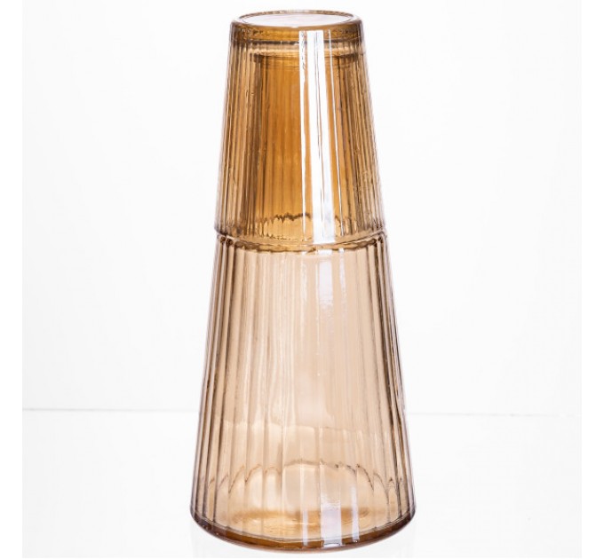 Графин зі склянкою-кришкою 800/250 мл рифлений, карамель