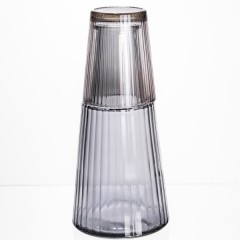 Графин зі склянкою-кришкою 800/250 мл рифлений, прозорий