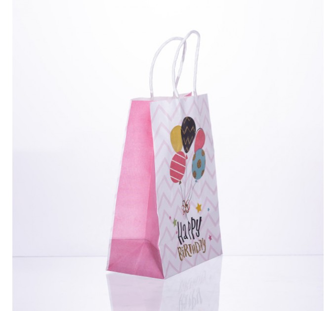 Подарочный пакет Happy Birthday 15*8*21 см, 12 штук в упаковке