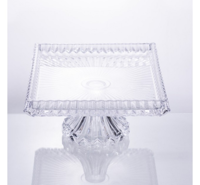 Фруктовниця на ніжці прямокутна 30*25*13 см із товстого скла