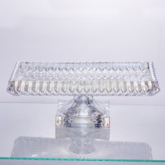 Фруктовниця на ніжці прямокутна 28*15*10 см із товстого скла