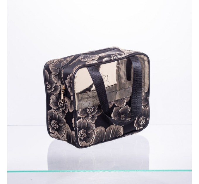 Набор прозрачных косметичек 2 штуки 22*11*18/17*10*11 см, черный