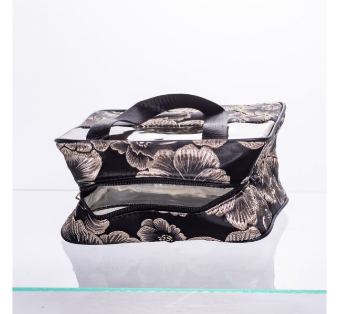 Набор прозрачных косметичек 2 штуки 22*11*18/17*10*11 см, черный