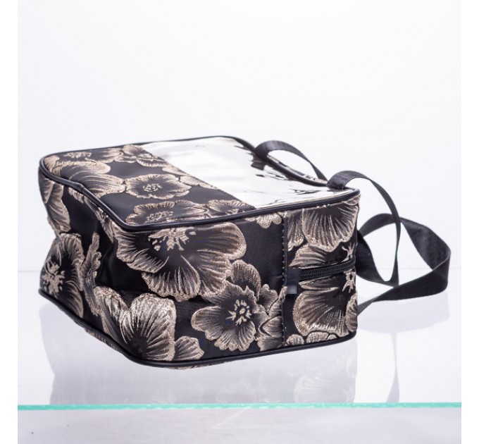 Набор прозрачных косметичек 2 штуки 22*11*18/17*10*11 см, черный