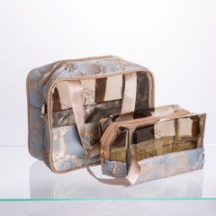 Набір косметичок прозорих 2 штуки 22*11*18/17*10*11 см, блакитний