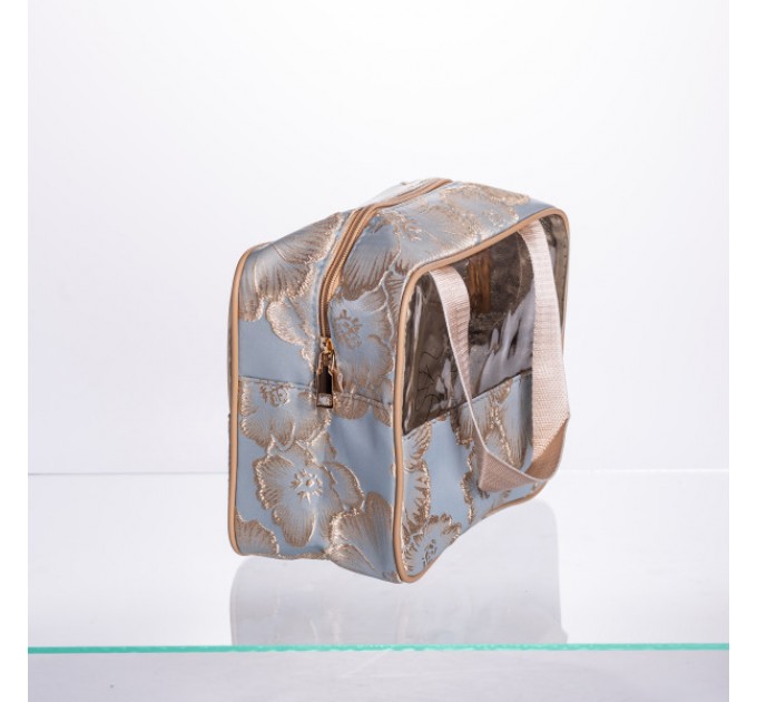 Набор прозрачных косметичек 2 штуки 22*11*18/17*10*11 см, голубой