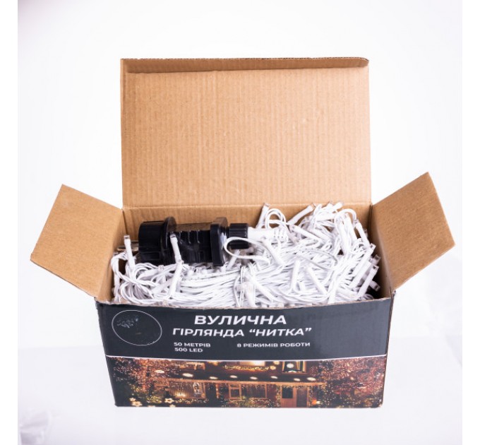 Гирлянда Нитка вулична 500 LED 50 м біла, жовтий