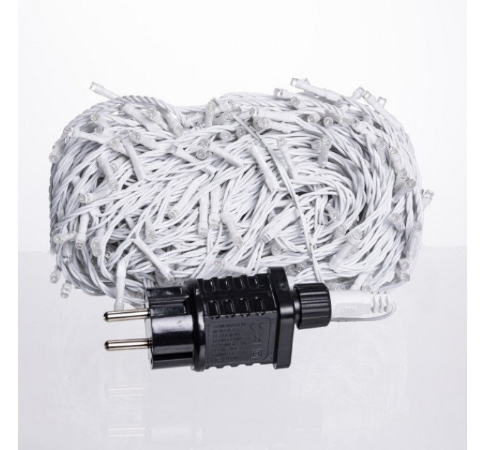 Гірлянда Нитка вулична 300 LED 30 м від мережі біла нитка, синій