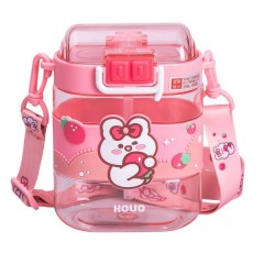 Дитяча пляшка для води Sweet 560 мл з ремінцем, рожевий