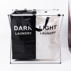 Кошик для білизни текстильний на 2 секції 57*38*56 см з металевим каркасом