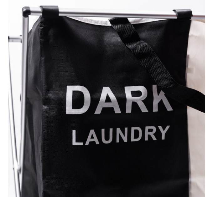 Корзина для белья текстильная на 2 секции 57*38*56 см с металлическим каркасом.