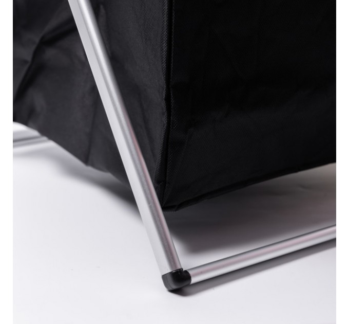 Корзина для белья текстильная на 2 секции 57*38*56 см с металлическим каркасом.