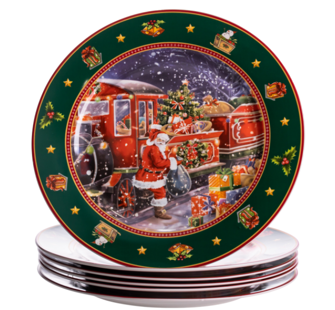 Набір тарілок сервірувальних Santa фарфорових 6 штук по 26,5 см