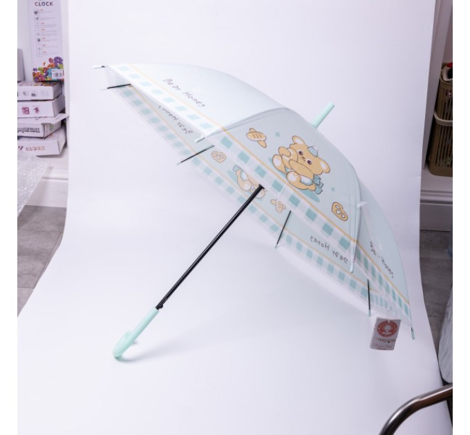 Дитяча парасоля-тростина напівавтомат складна 94 см, м'ятний