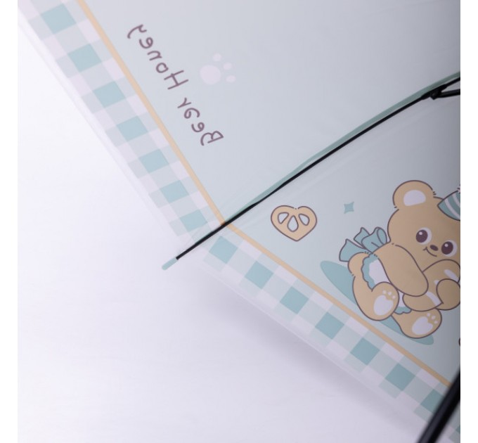 Дитяча парасоля-тростина напівавтомат складна 94 см, м'ятний