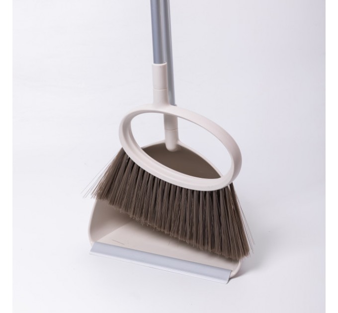 Набір для прибирання щітка та совок з довгою ручкою 71 см, білий
