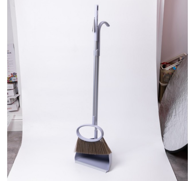 Набор для уборки щеток и совок с длинной ручкой 71 см, лиловый.