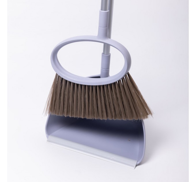 Набор для уборки щеток и совок с длинной ручкой 71 см, лиловый.