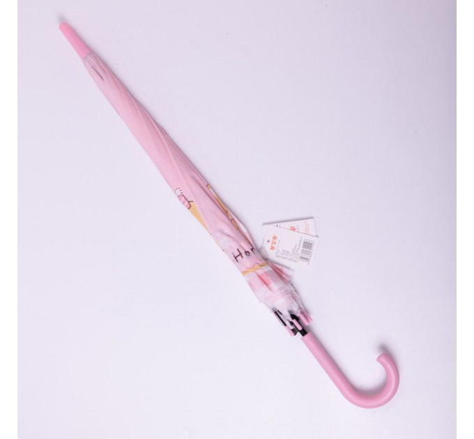 Детский зонт-трость полуавтомат складной 94 см, розовый