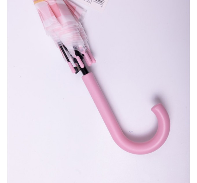 Детский зонт-трость полуавтомат складной 94 см, розовый