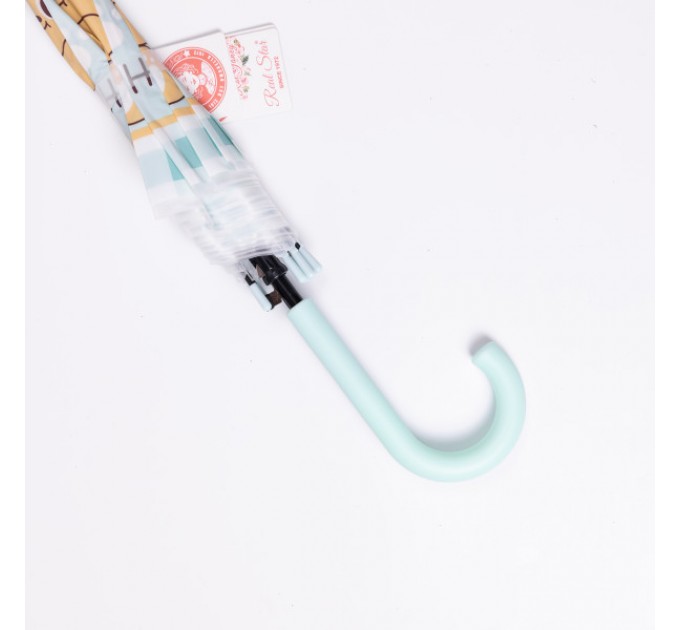 Дитяча парасоля-тростина напівавтомат складна 94 см, м'ятний