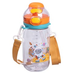 Дитяча пляшка для напоїв 550 мл з ремінцем, помаранчевий Дитяча пляшка для напоїв 550 мл з ремінцем, помаранчевий