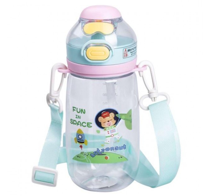 Дитяча пляшка для напоїв 550 мл з ремінцем, зелений Дитяча пляшка для напоїв 550 мл з ремінцем, зелений