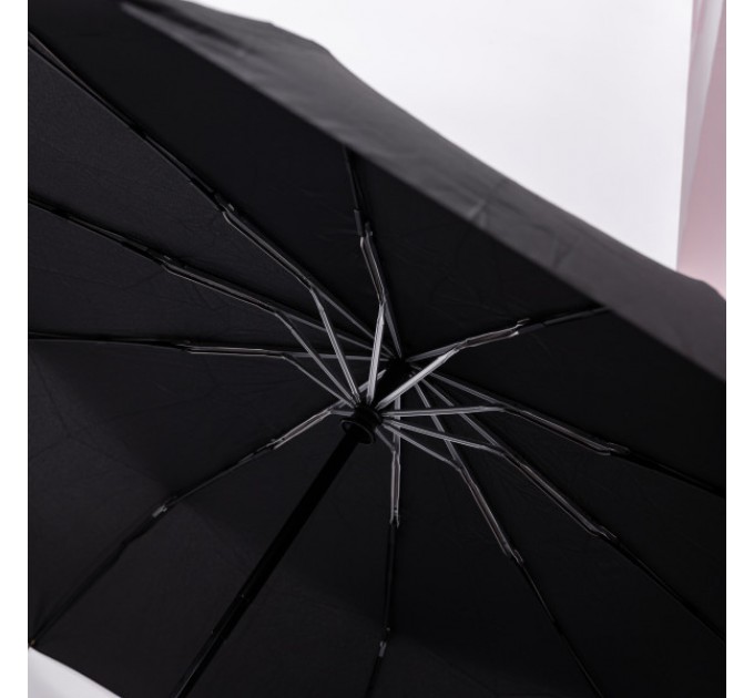 Зонтик автоматический складной 116 см, с деревянной ручкой, черный