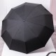 Зонтик автоматический складной 116 см, с деревянной ручкой, черный