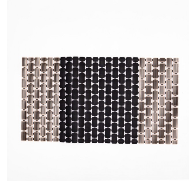 Килимок для душового піддону на присосках 73*40 см, сірий з чорним