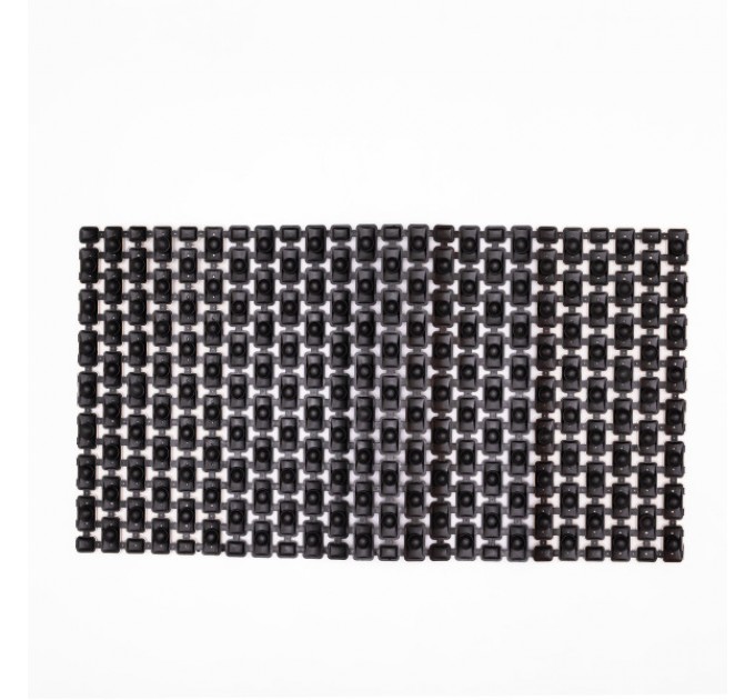 Килимок для душового піддону на присосках 73*40 см, сірий з чорним