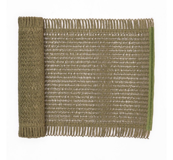 Дорожка раннер для сервировки стола Fringe 120*30 см, оливковый