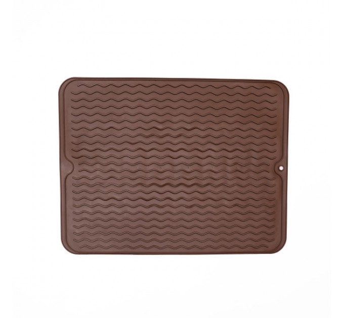 Килимок силіконовий для сушки посуду 40*30 см, коричневий