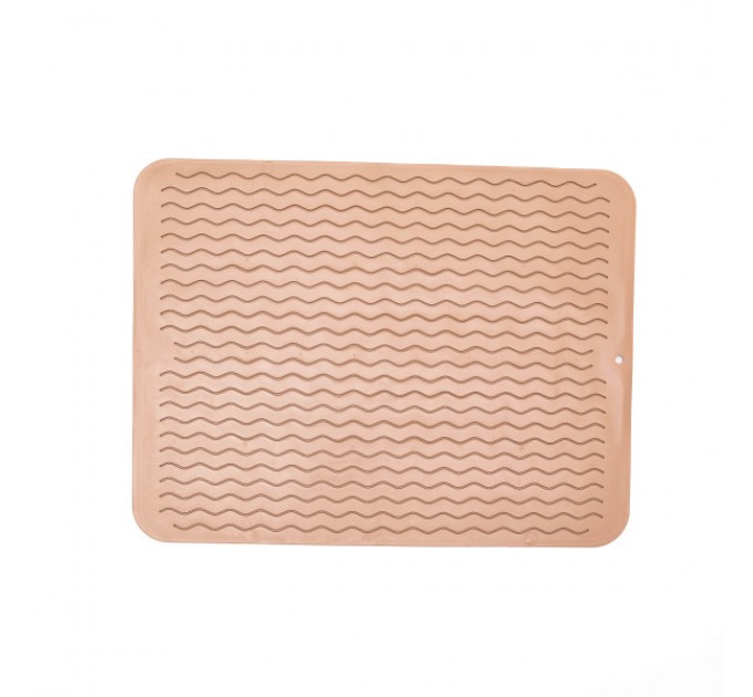 Килимок силіконовий для сушки посуду 40*30 см, бежевий