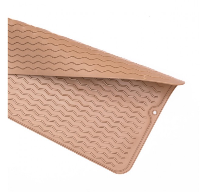 Килимок силіконовий для сушки посуду 40*30 см, бежевий