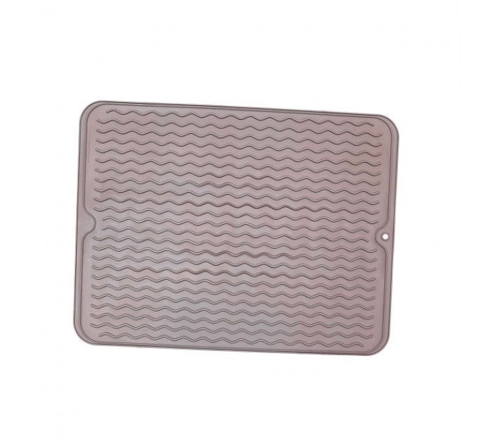 Килимок силіконовий для сушки посуду 40*30 см, сірий