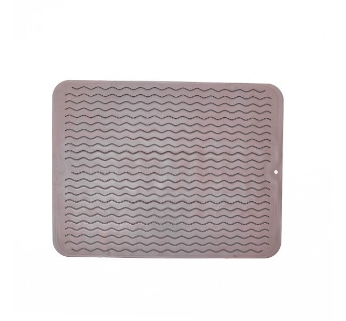 Килимок силіконовий для сушки посуду 40*30 см, сірий