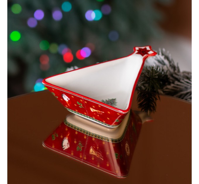 Піала для десертів та закусок Christmas порцелянова 15*12*4 см