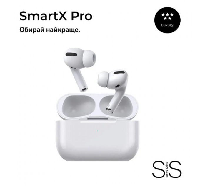 Беспроводные Bluetooth-наушники SmartX Pro Luxury вакуумные, белые
