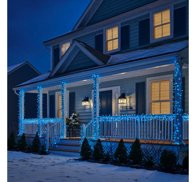 Гірлянда Нитка вулична 500 LED 50 м біла, синій