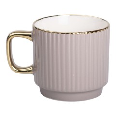 Чашка керамічна 300 мл рельєфна, кремовий