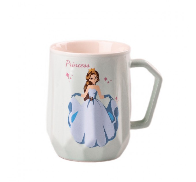 Чашка керамічна 450 мл Принцеса Дісней, бірюзовий