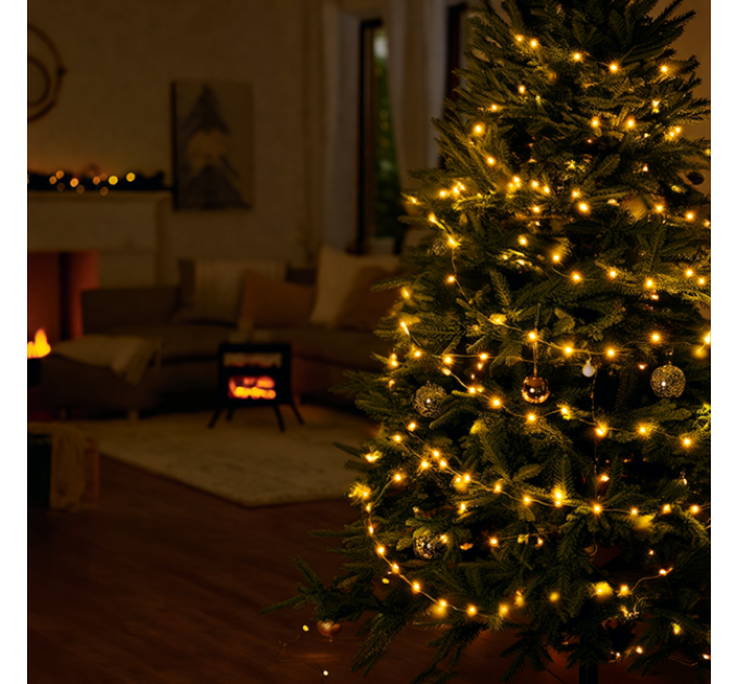 Гирлянда Нитка вулична 500 LED 50 м біла, жовтий