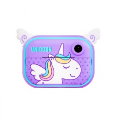 Фотоапарат дитячий моментального друку Єдиноріг для фото та відео FullHD, фіолетовий