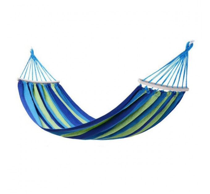 Гамак підвісний тканинний з поперечиною, синій Гамак підвісний тканинний з поперечиною, синій