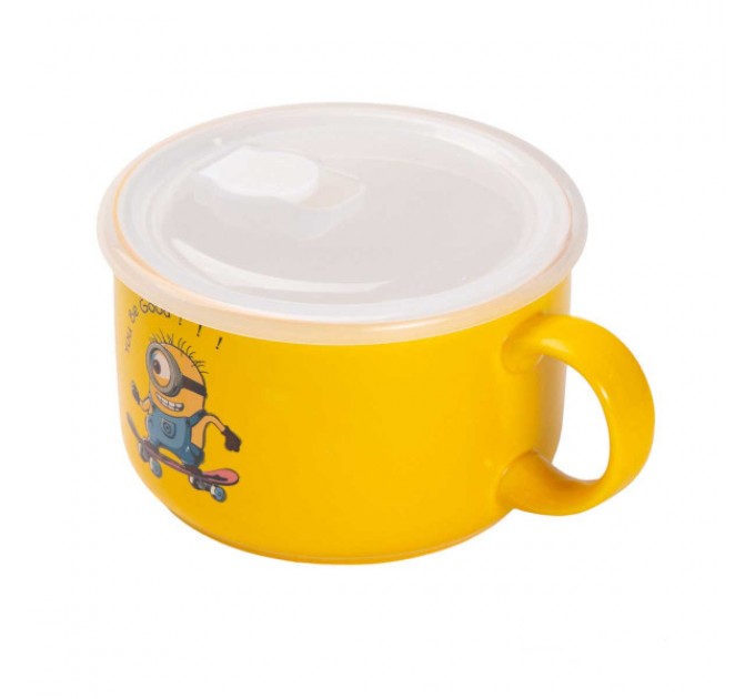 Миска для локшини порцелянова 900 мл You be good з герметичною кришкою