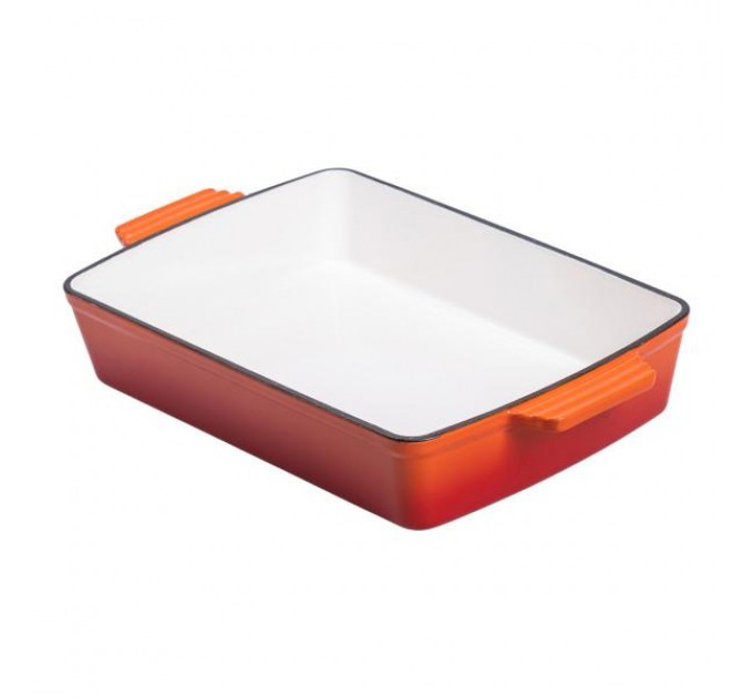 Форма для випічки чавунна 3 л прямокутна, помаранчевий