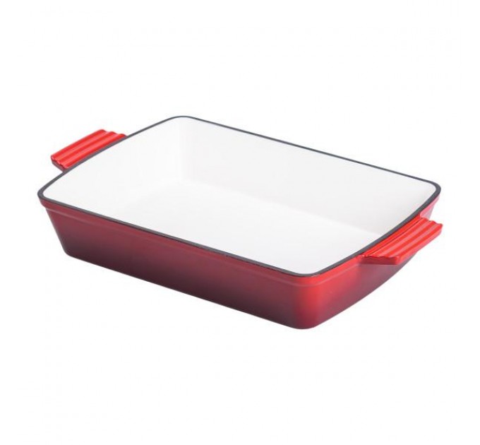 Форма для випічки чавунна 3 л прямокутна, червоний