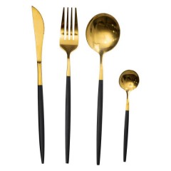Набір столових приборів 24 предмети на 6 персон, чорний